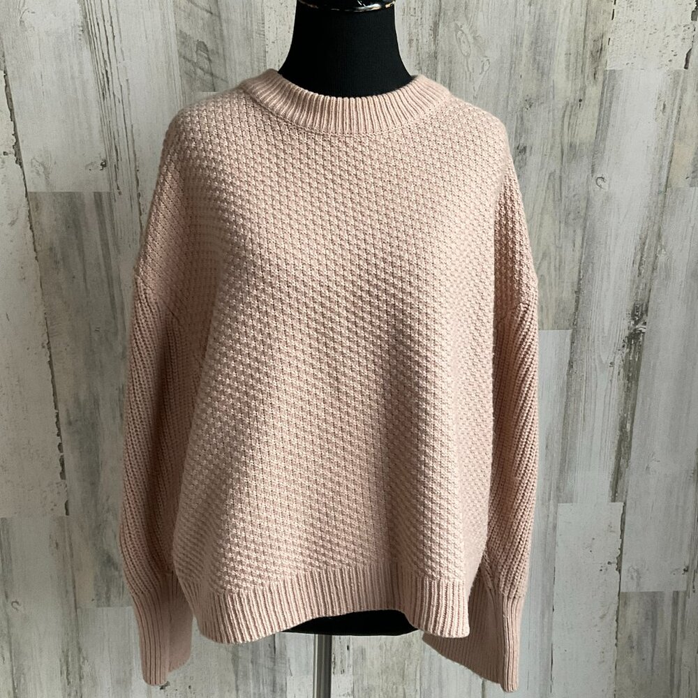 Topshop Women's Size Small US Size 6 Waffle Sweater Tan Color Acrylic